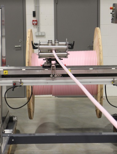 Cable, pipe, rope winder to drums